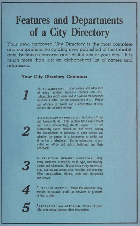 a book of names and addresses of people living in a city|City directories .
